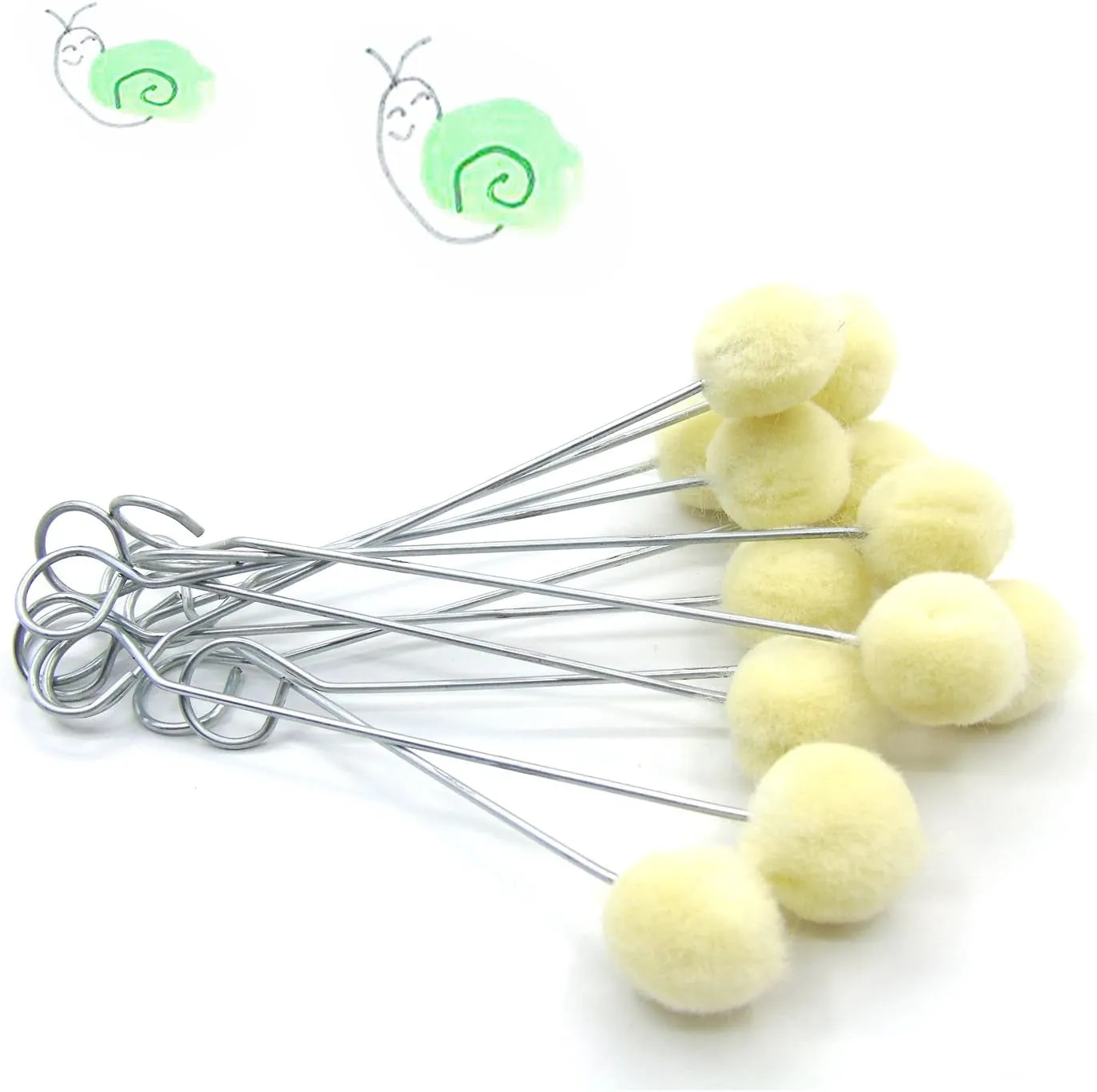 100 Packs Wool Daubers Ball Brush Leather Dye Tool with Metal Handle for DIY Crafts Projects