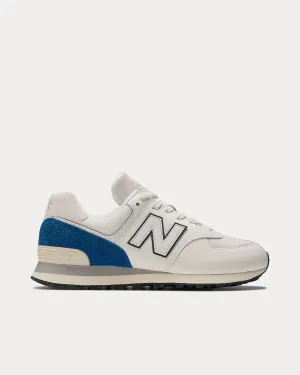 574 White / Royal Blue Low Top Sneakers