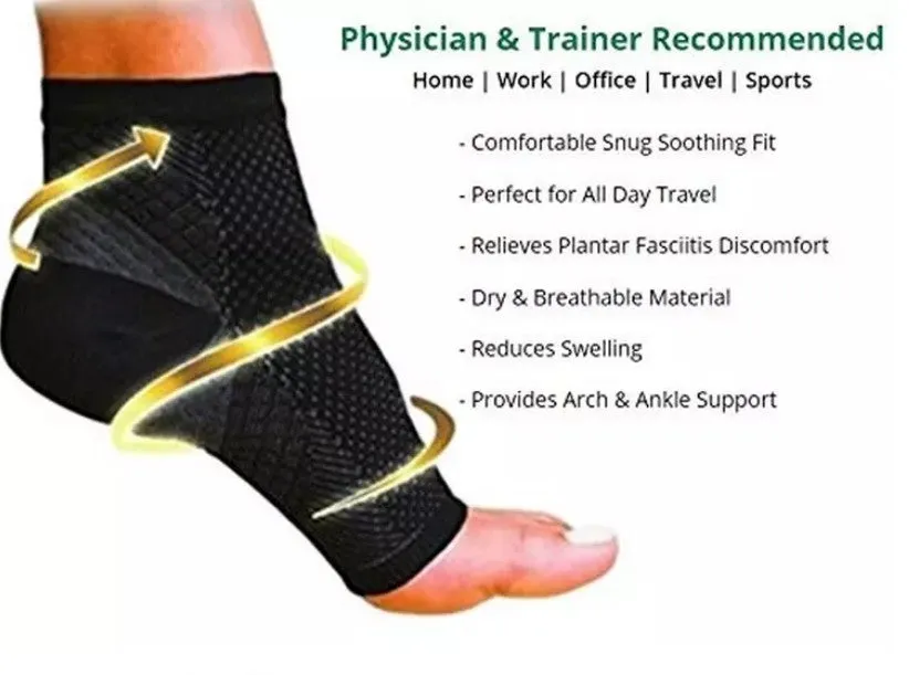 Ankle Sock Compression Support Heel Sleeve Open Toe - Unisex