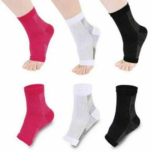 Ankle Sock Compression Support Heel Sleeve Open Toe - Unisex