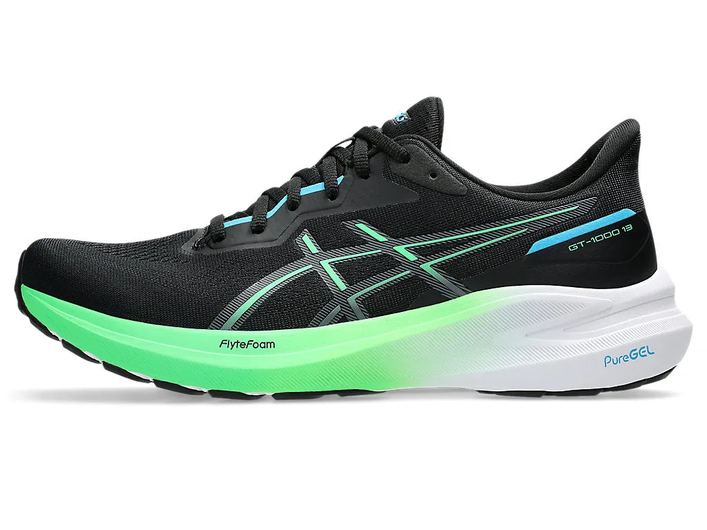 Asics Men's Gt-1000 13 Running Shoes in Black/Digital Aqua