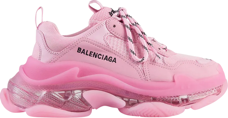 Balenciaga Wmns Triple S Clear Sole Sneakers - Pink