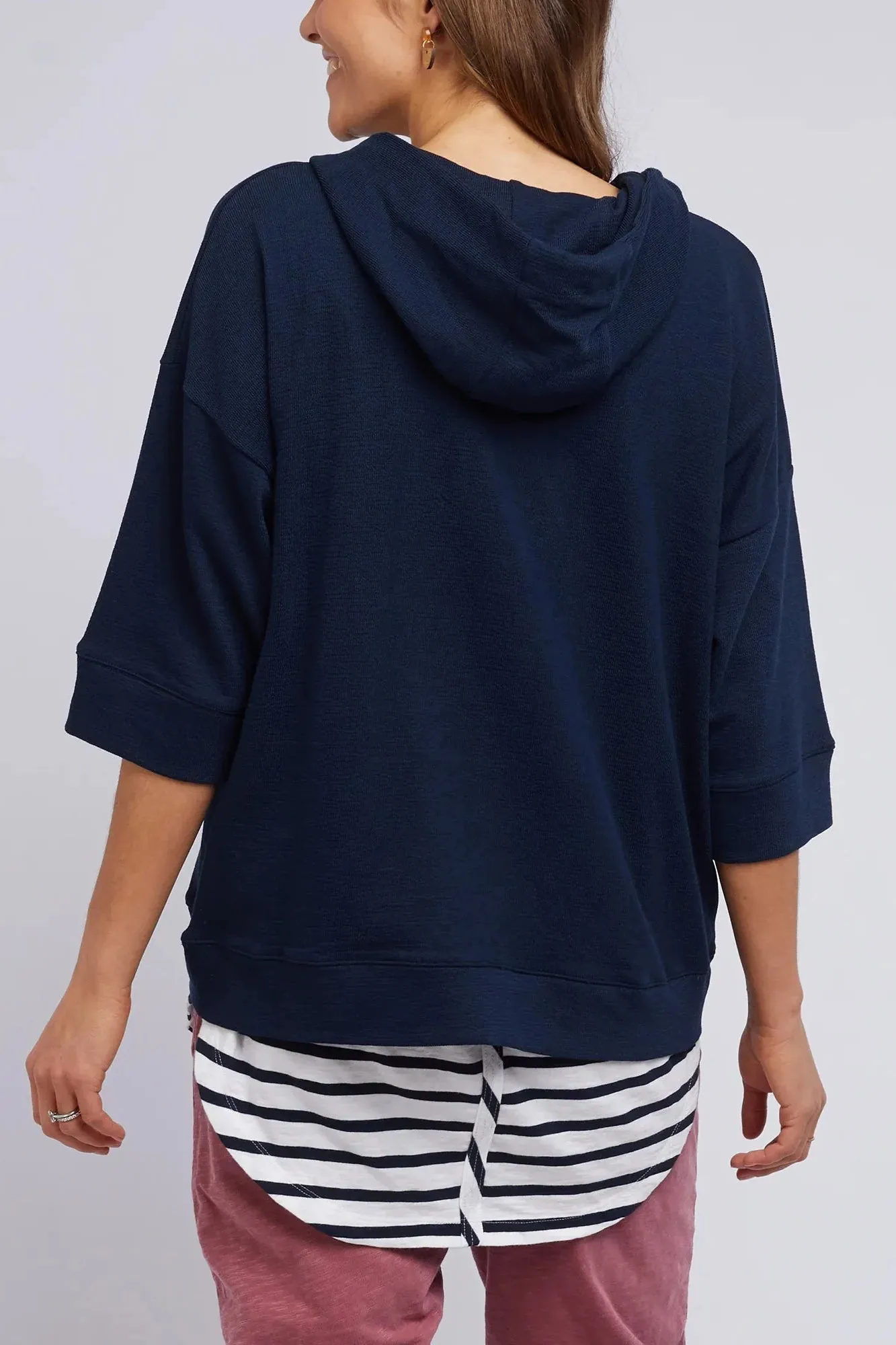 Beachy Zip Hoodie in Navy