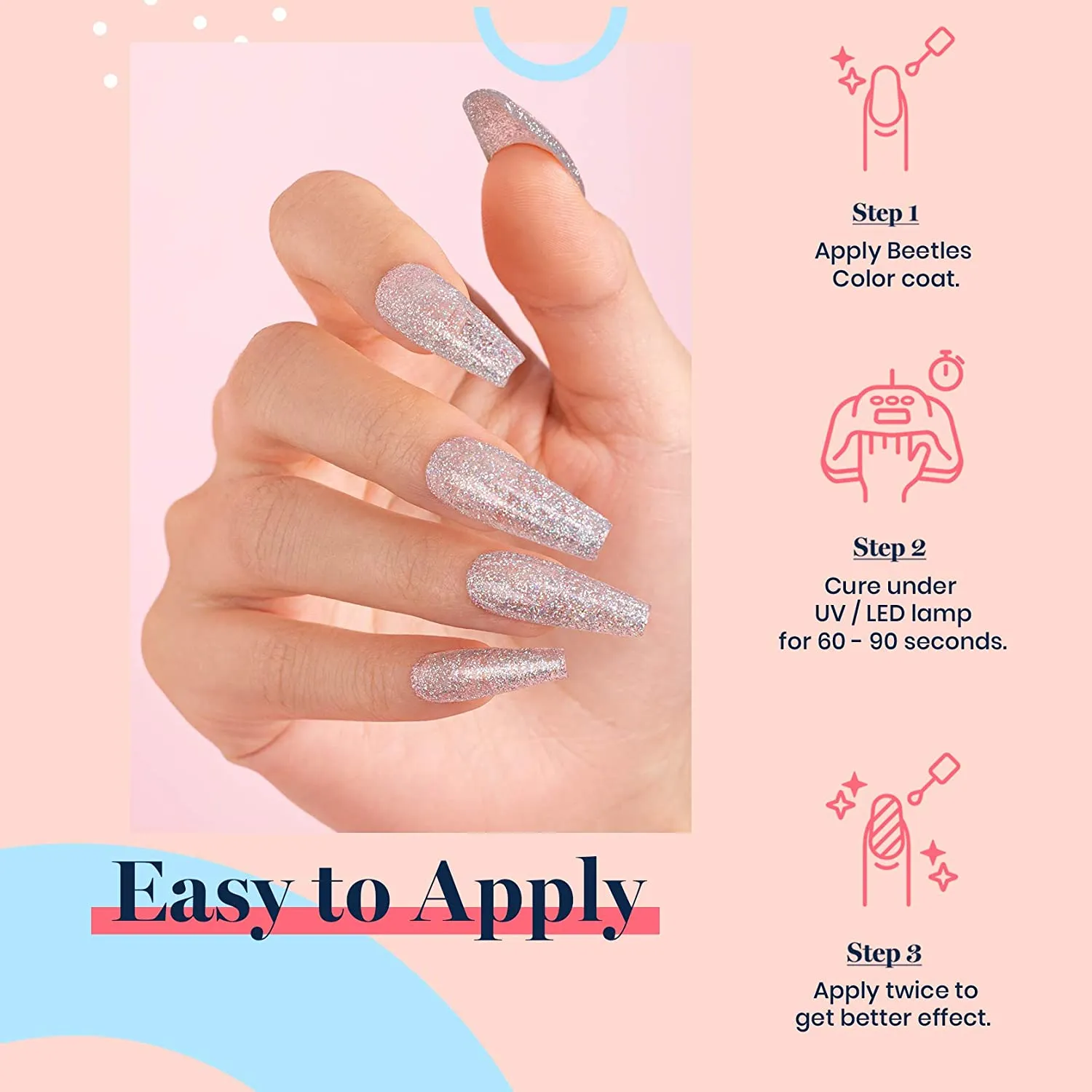 Beetles Jelly Gilitter Gel Nail Polish Set- 6pcs Colors Summer Rainbow Crystal Glitter Gel Polish See Through Nail Trend 2020 Soak Off Nail Polish Gel Manicure Kit Nail Art Design DIY Home