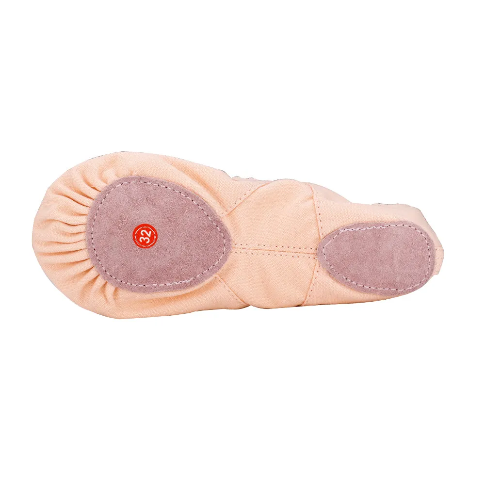 Beige Child Classic Cross Strap Ballet Dance Flats(Toddler/Little Kid/Big Kid)