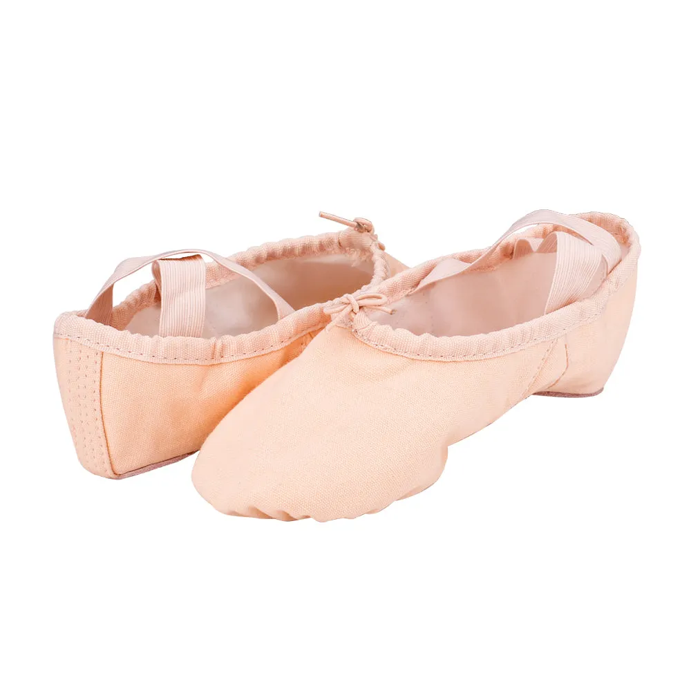 Beige Child Classic Cross Strap Ballet Dance Flats(Toddler/Little Kid/Big Kid)