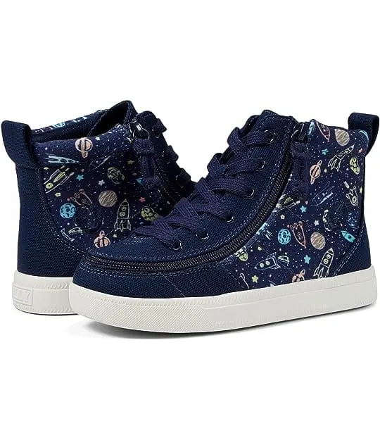 Billy Footwear Kid's Boys High Top Sneakers- Navy Space