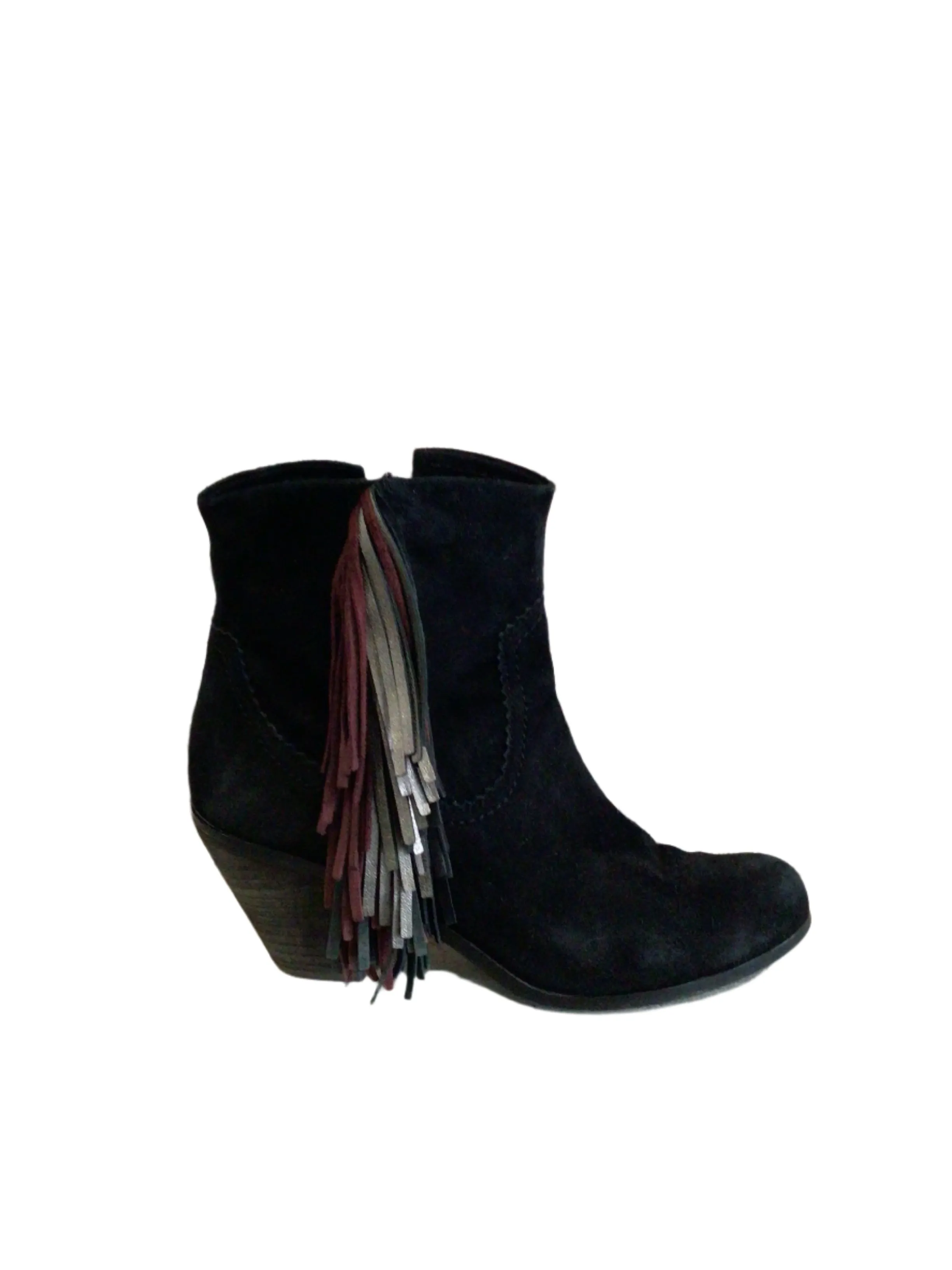 Black Suede Heel Boots