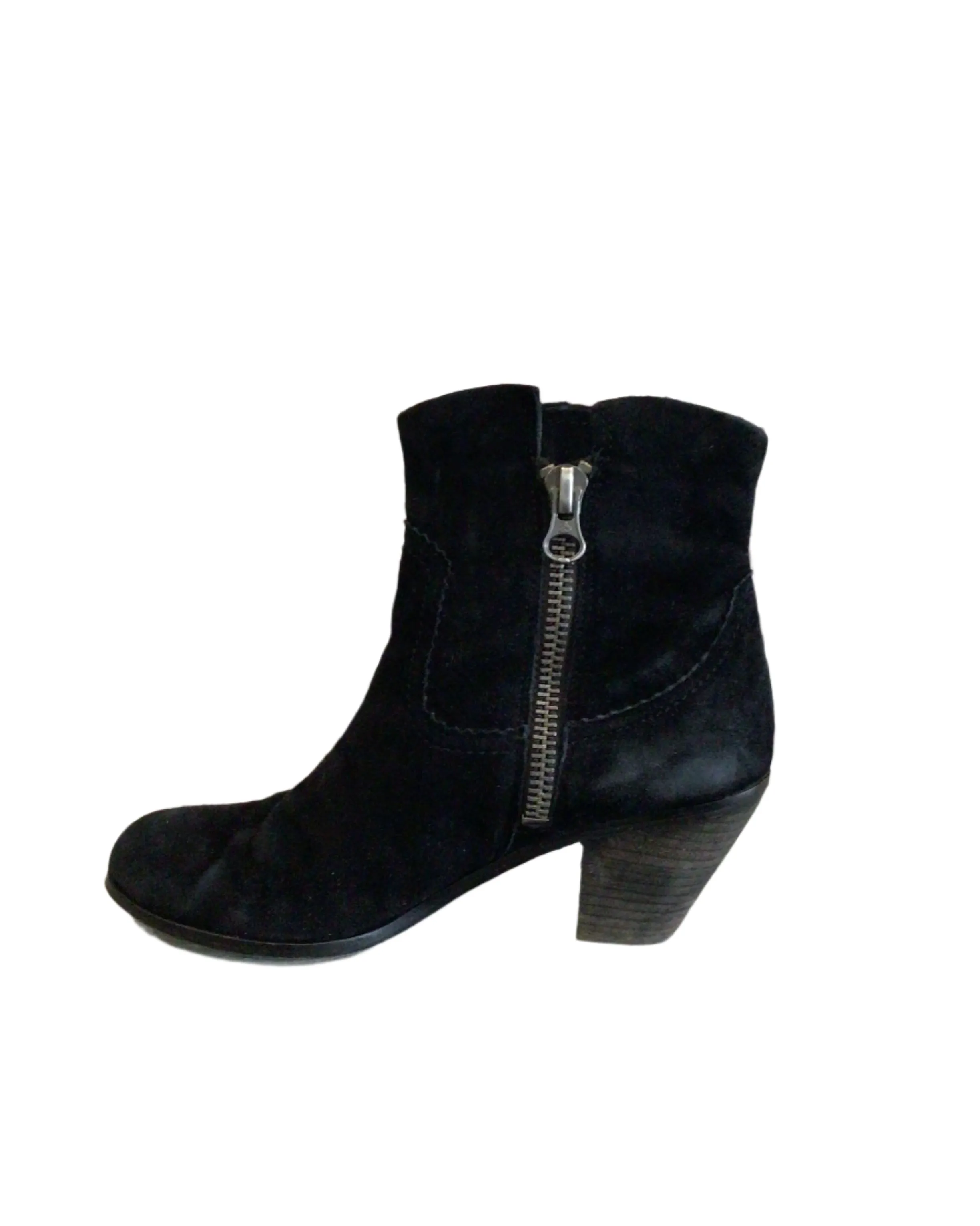Black Suede Heel Boots