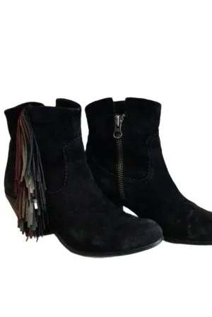 Black Suede Heel Boots