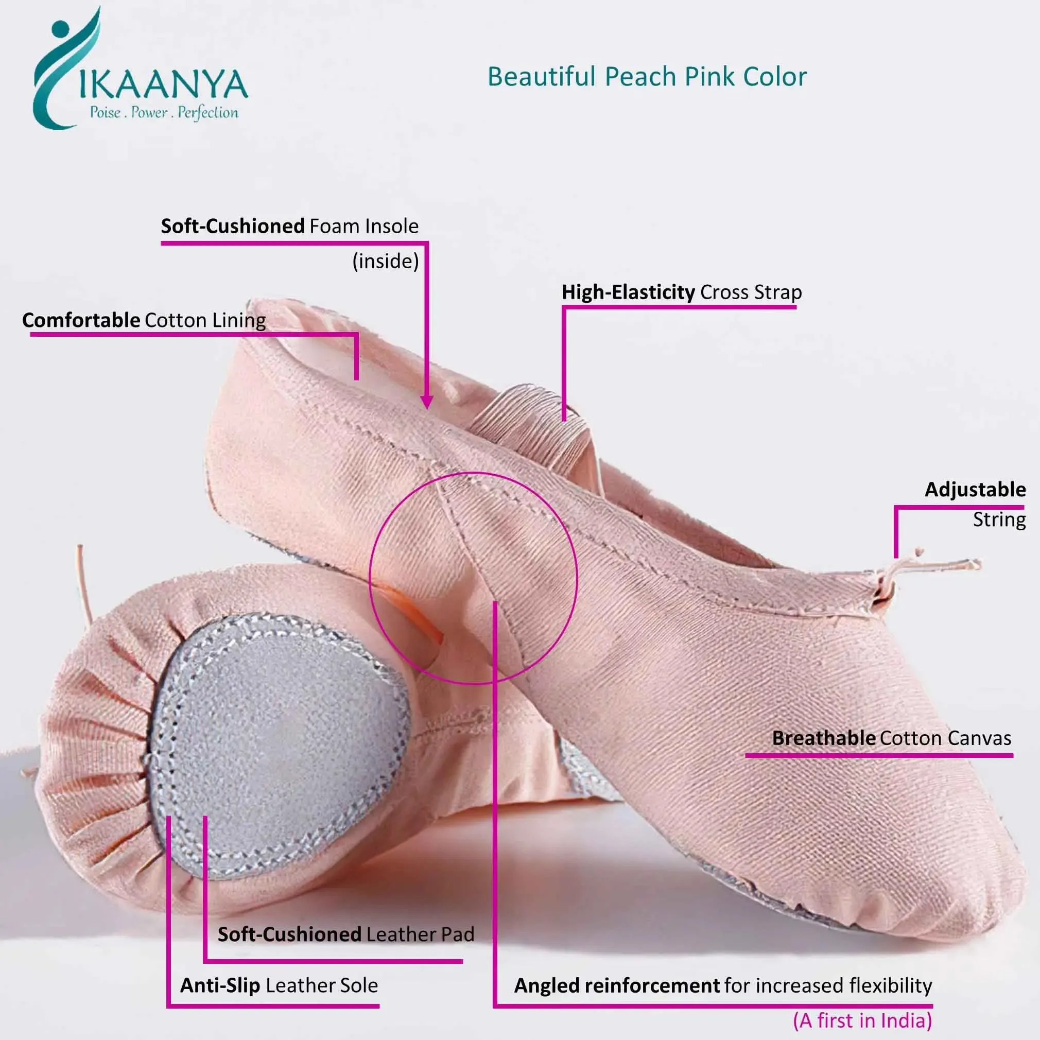 Canvas Split Sole Ballet Flats with String