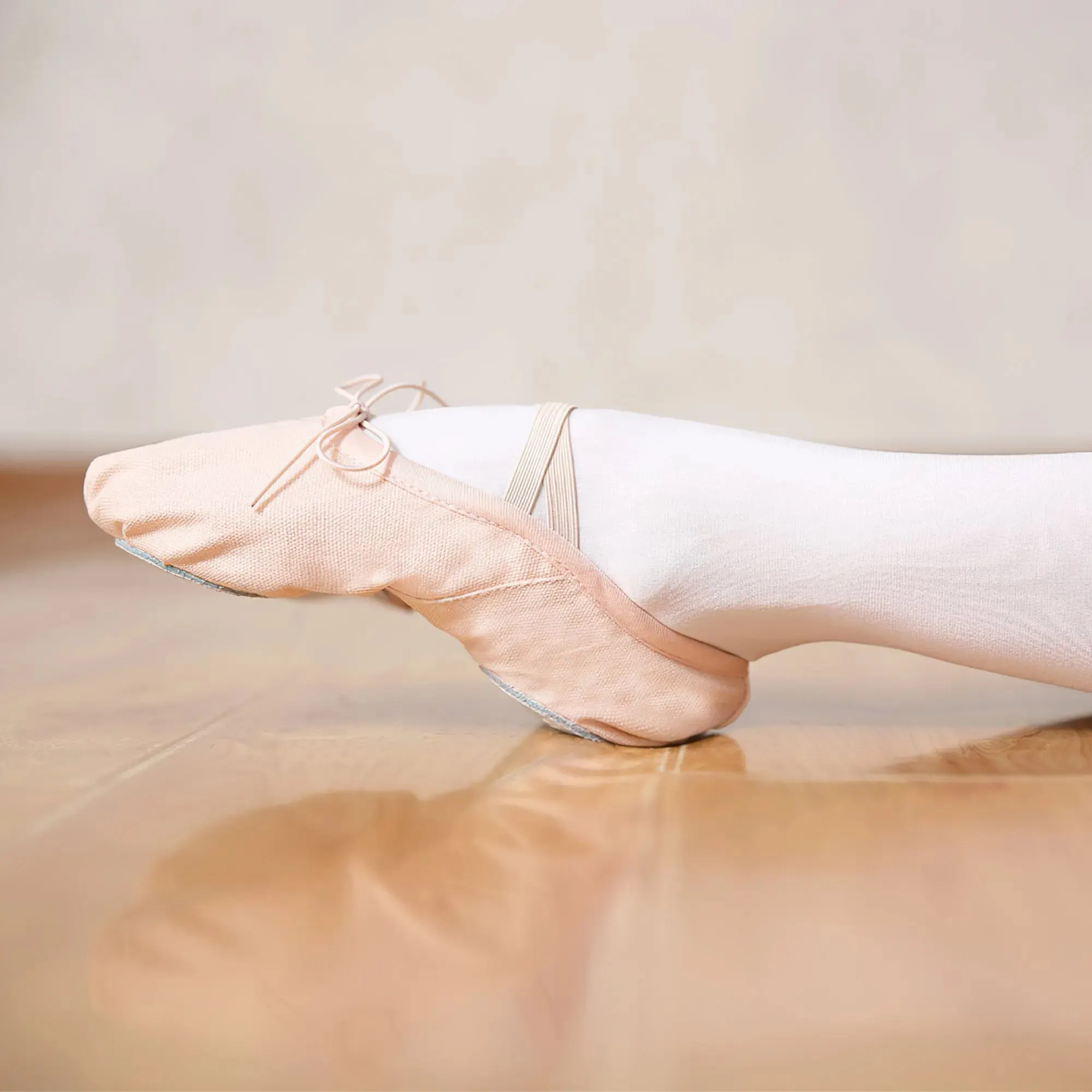 Canvas Split Sole Ballet Flats with String