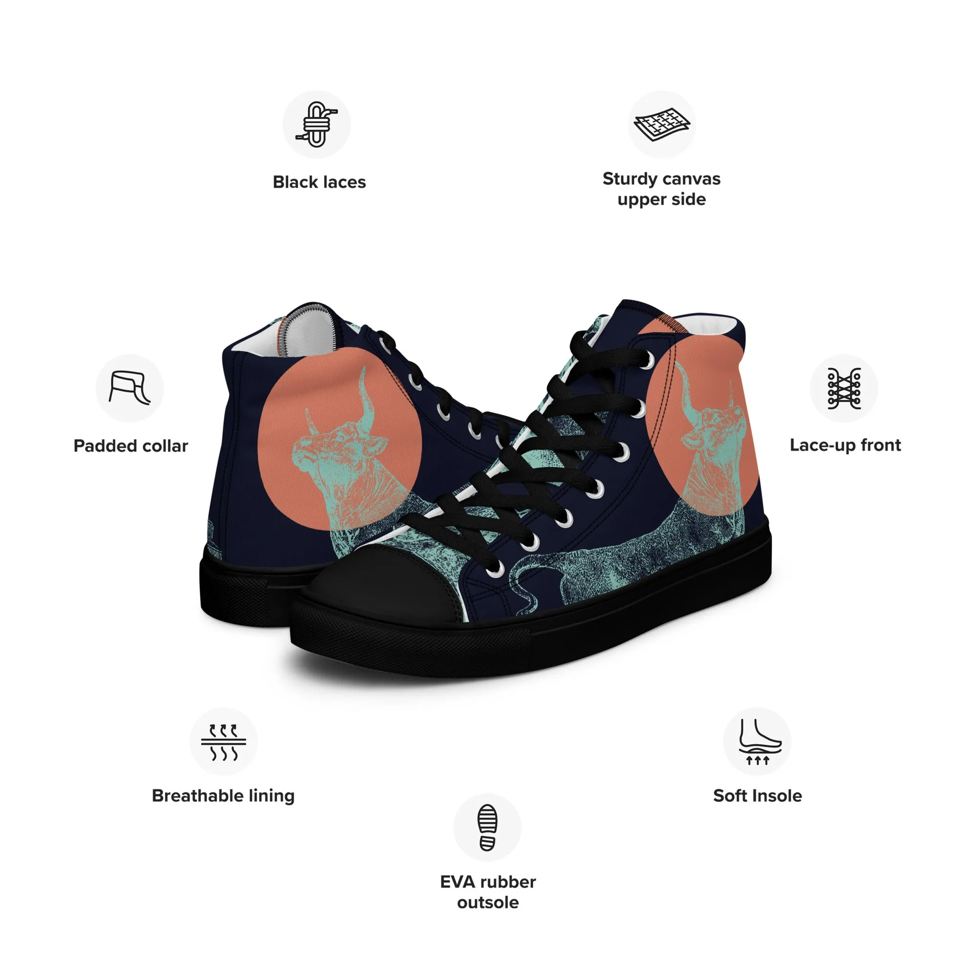 CARPE DIEM Men’s High Top Canvas Shoes