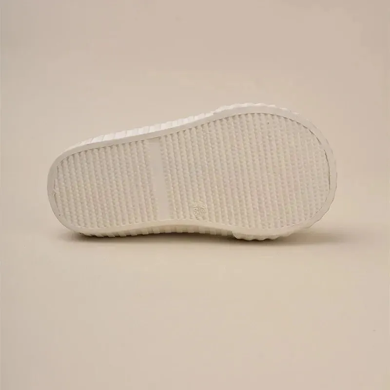 Children Simple Styles Solid Color High-top Canvas Baby Boys and Girls Anti-kick Casual Sneakers EK9S52