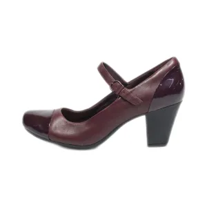 Clarks High-Heel Shoes Leather Maroon Colour For Women