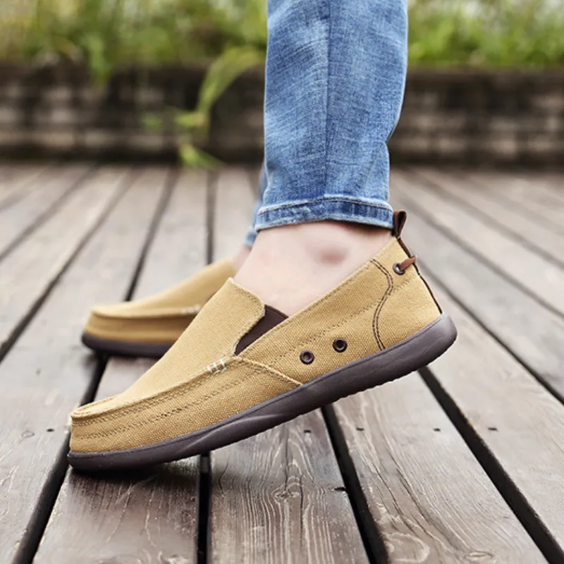 Cuzcare Orthopedic Men Shoes Canvas Lightweight Breathable Slip-On Walking Casual Shoes