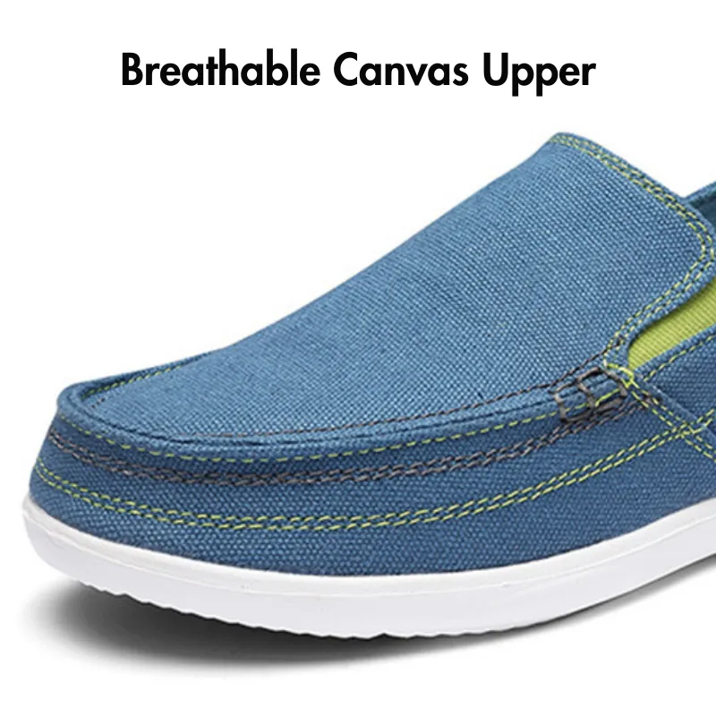 Cuzcare Orthopedic Men Shoes Canvas Lightweight Breathable Slip-On Walking Casual Shoes