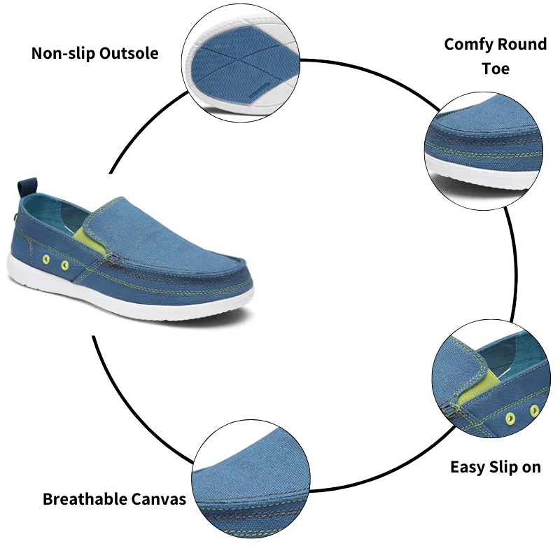 Cuzcare Orthopedic Men Shoes Canvas Lightweight Breathable Slip-On Walking Casual Shoes