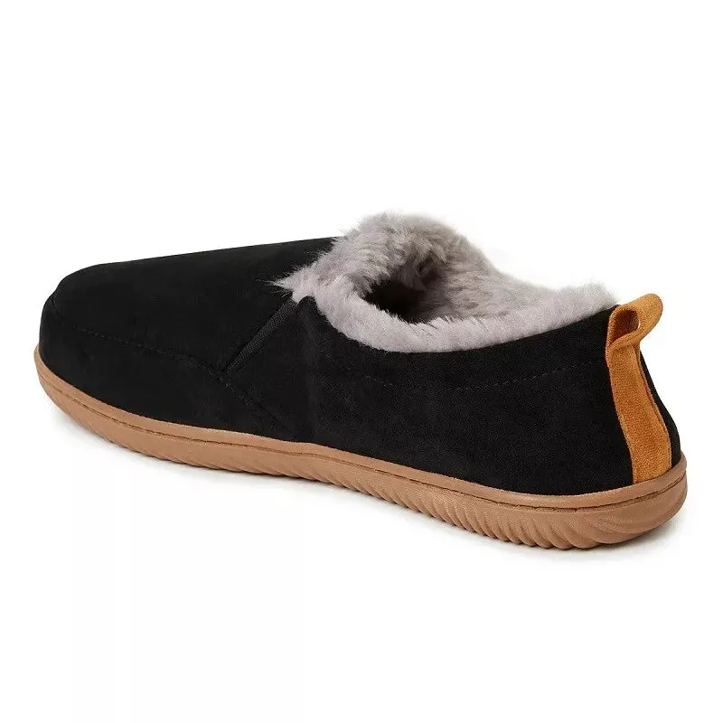 Dearfoams Mens Alpine Zurich Closed Back Slipper Black