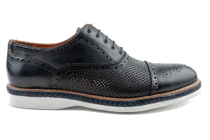 Debbano Oto Summer Oxford Shoes, Oxford Dress Sneakers, Men's Casual Oxfords in Navy, Cap Toe Shoes, Dress Sneaker Breathable Oxford Style Shoes