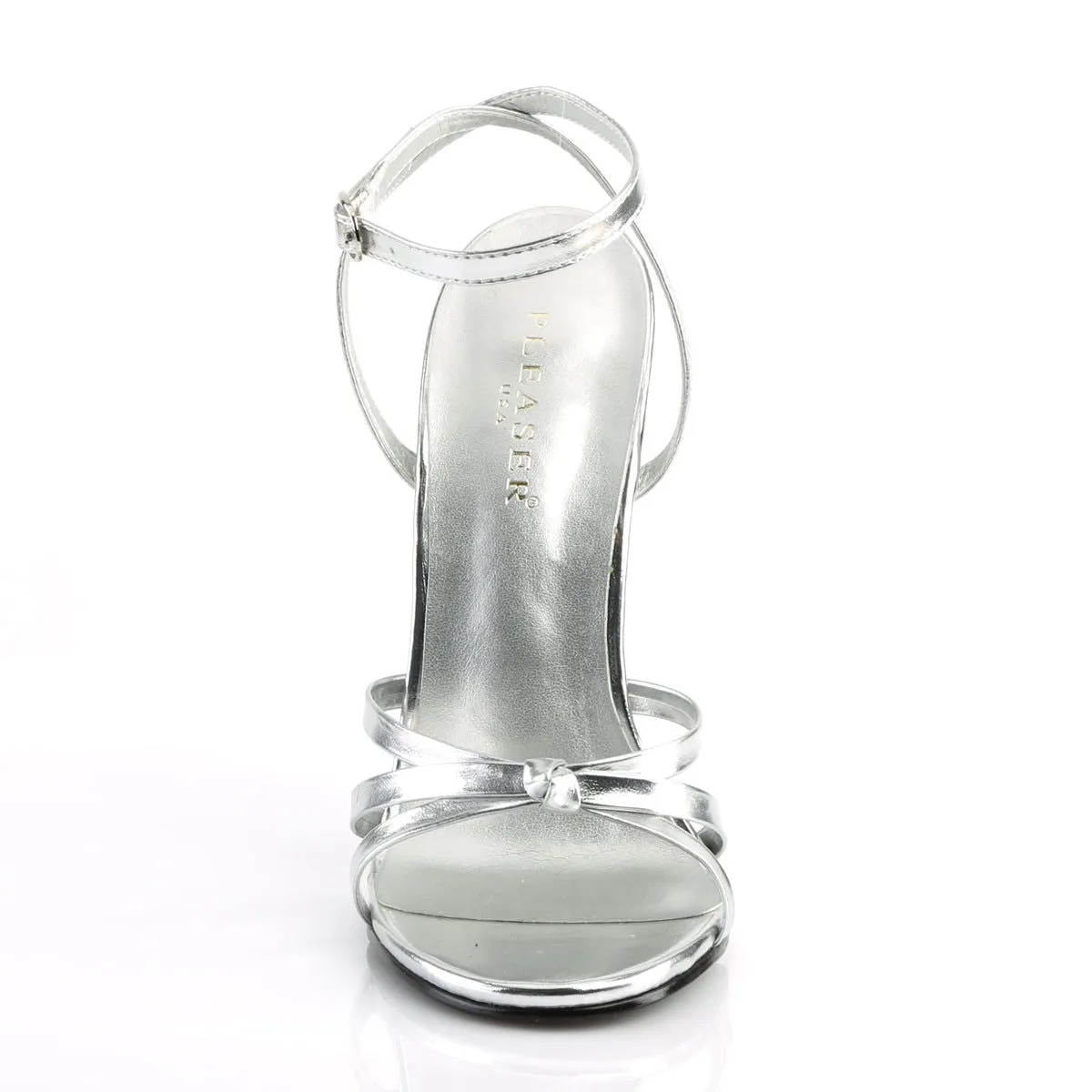 Domina 108 Sandal with 6 inch heel - Silver Metallic