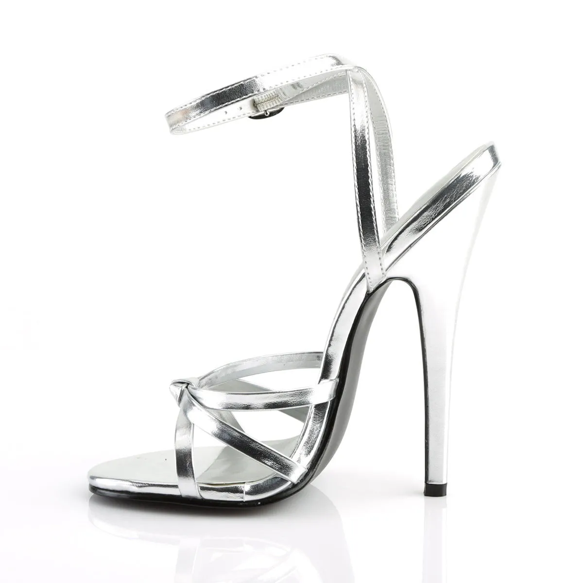 Domina 108 Sandal with 6 inch heel - Silver Metallic