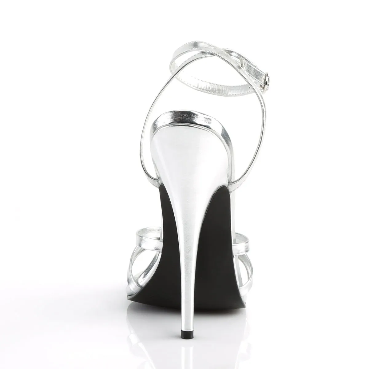Domina 108 Sandal with 6 inch heel - Silver Metallic