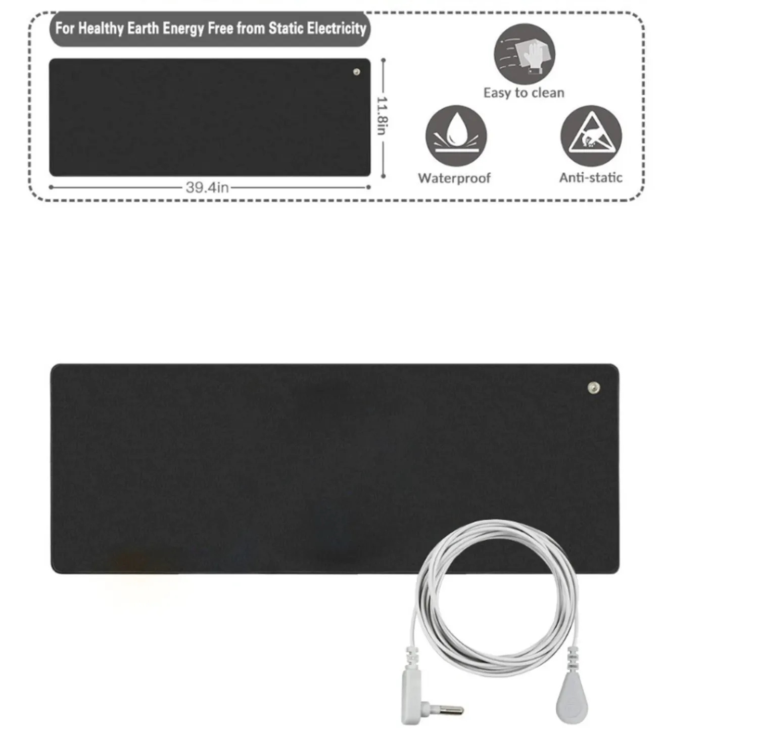 Earthing Universal Mat Kit w/ Grounding Cable-New Larger Size   Body Wrist Band
