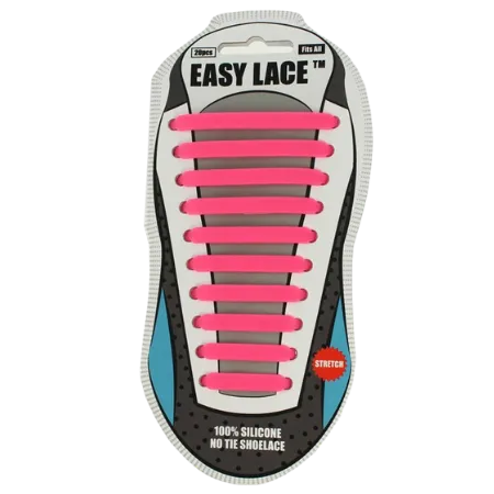 Easy Lace No Tie Shoelace Silicone Laces - Pink