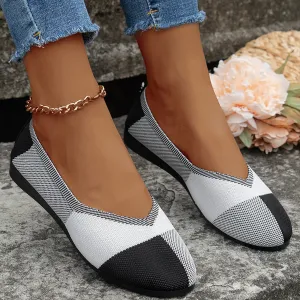 Fashion Colorblock Breathable Flats
