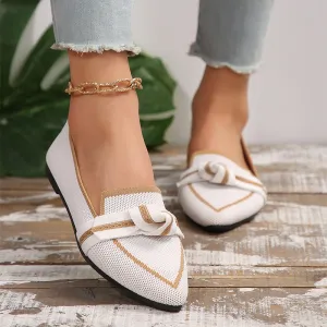 Fashion Pointed Toe Bow Slip-Ons