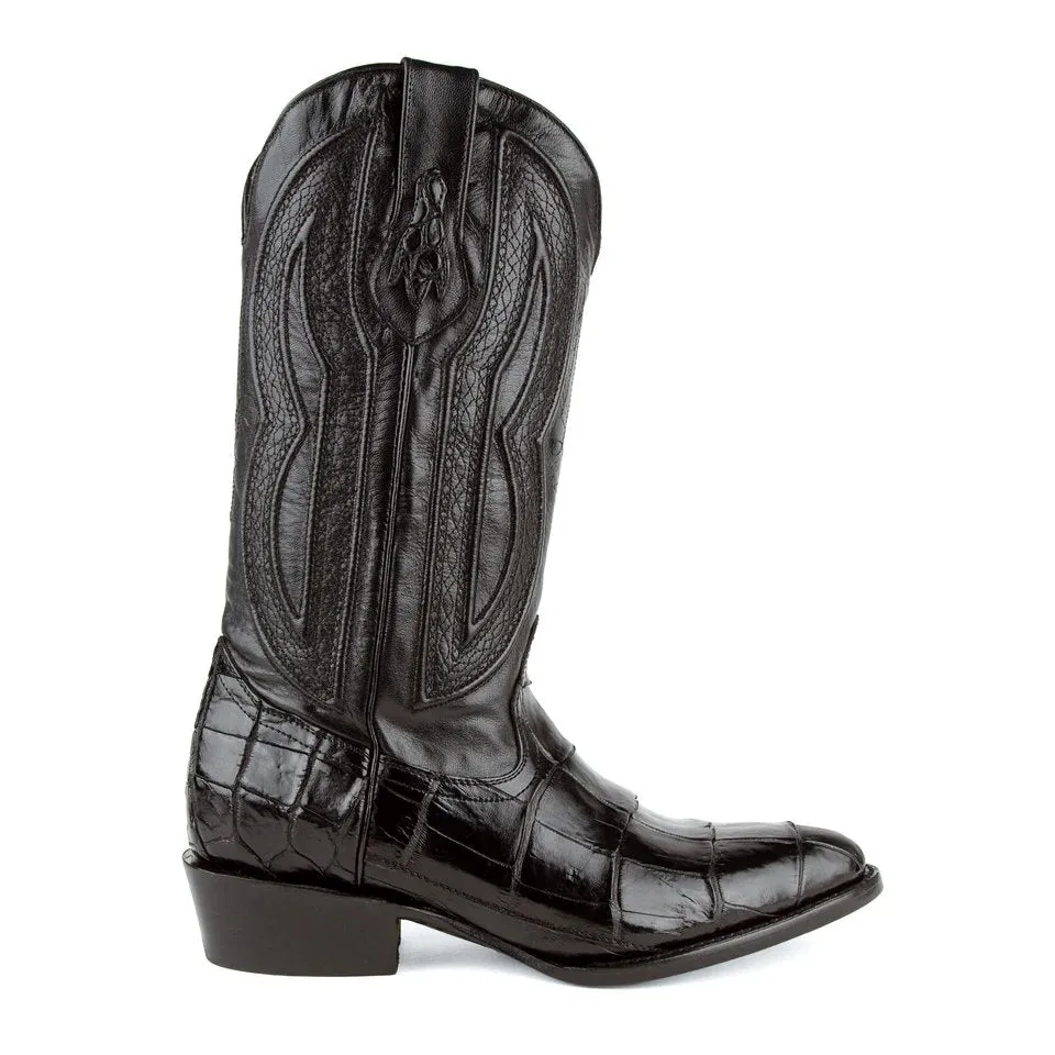 Ferrini Men's Stallion Alligator Belly Boots Round Toe Black  1071127
