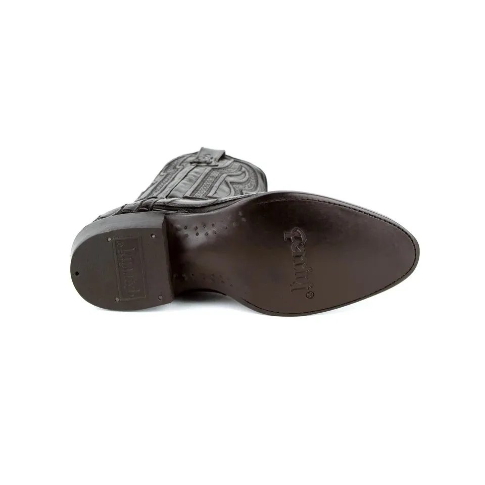 Ferrini Men's Stallion Alligator Belly Boots Round Toe Black  1071127
