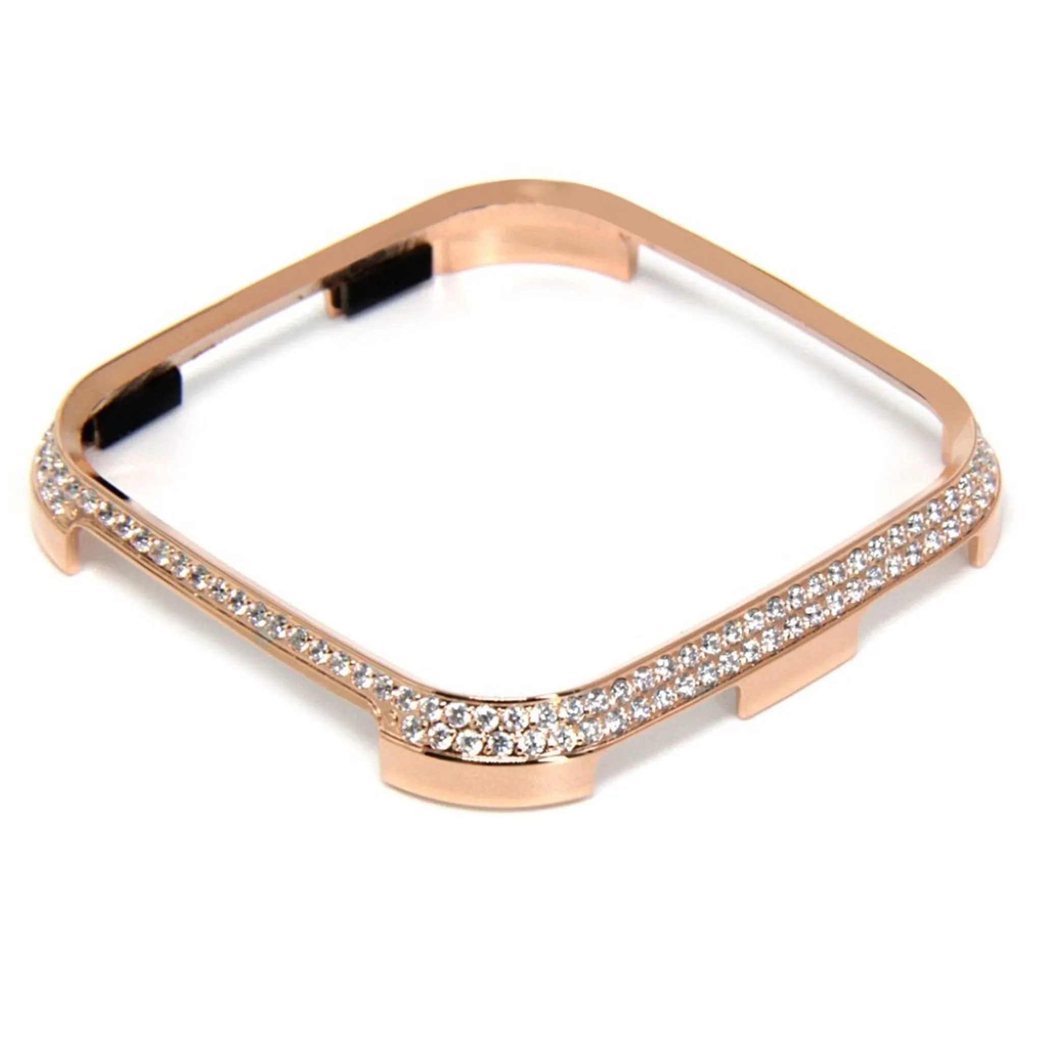 Fitbit Versa rhinestone décor aluminium alloy case - Rose Gold