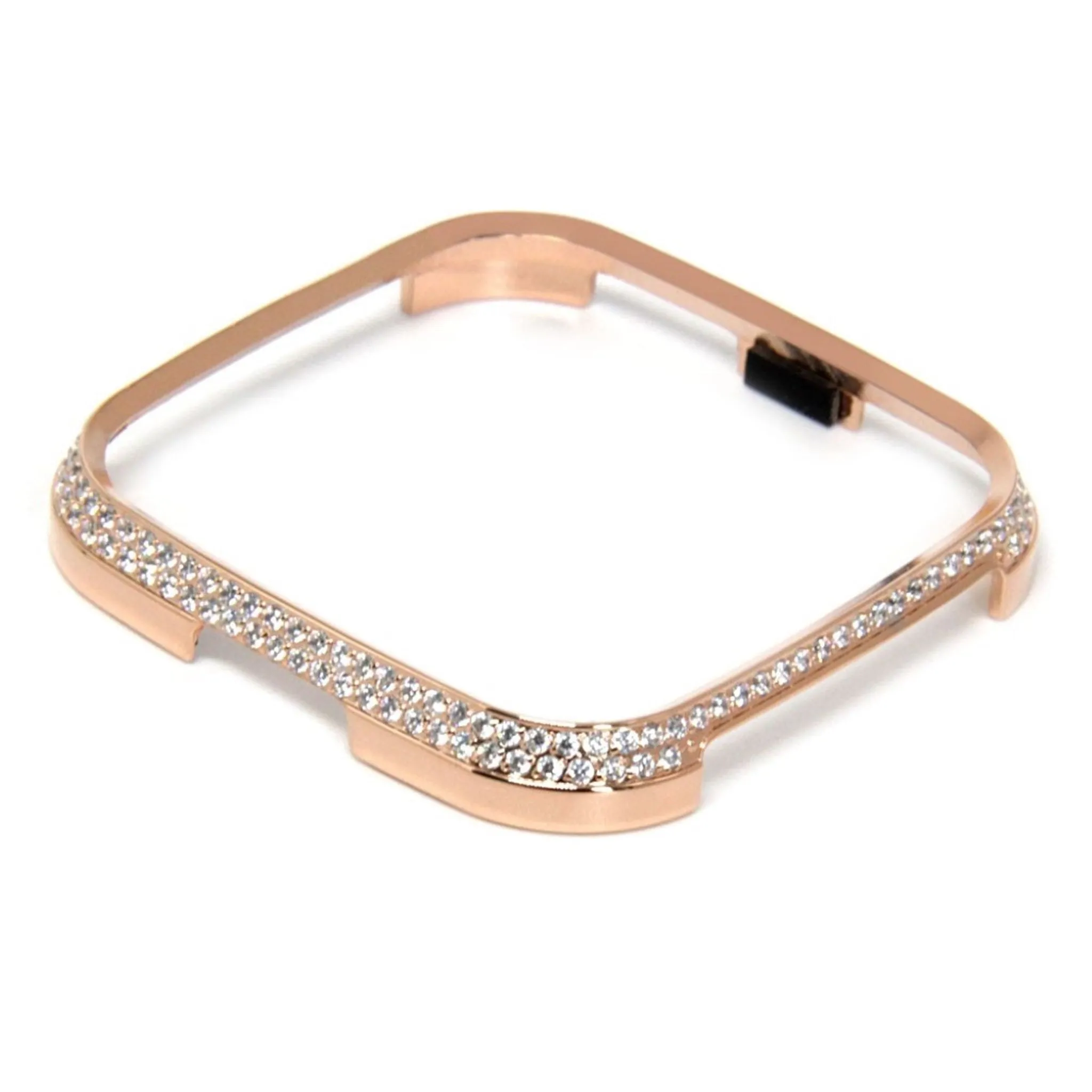 Fitbit Versa rhinestone décor aluminium alloy case - Rose Gold