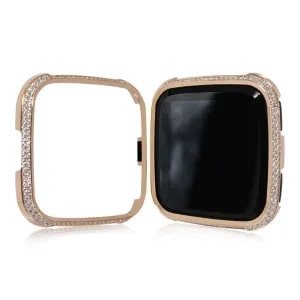 Fitbit Versa rhinestone décor aluminium alloy case - Rose Gold