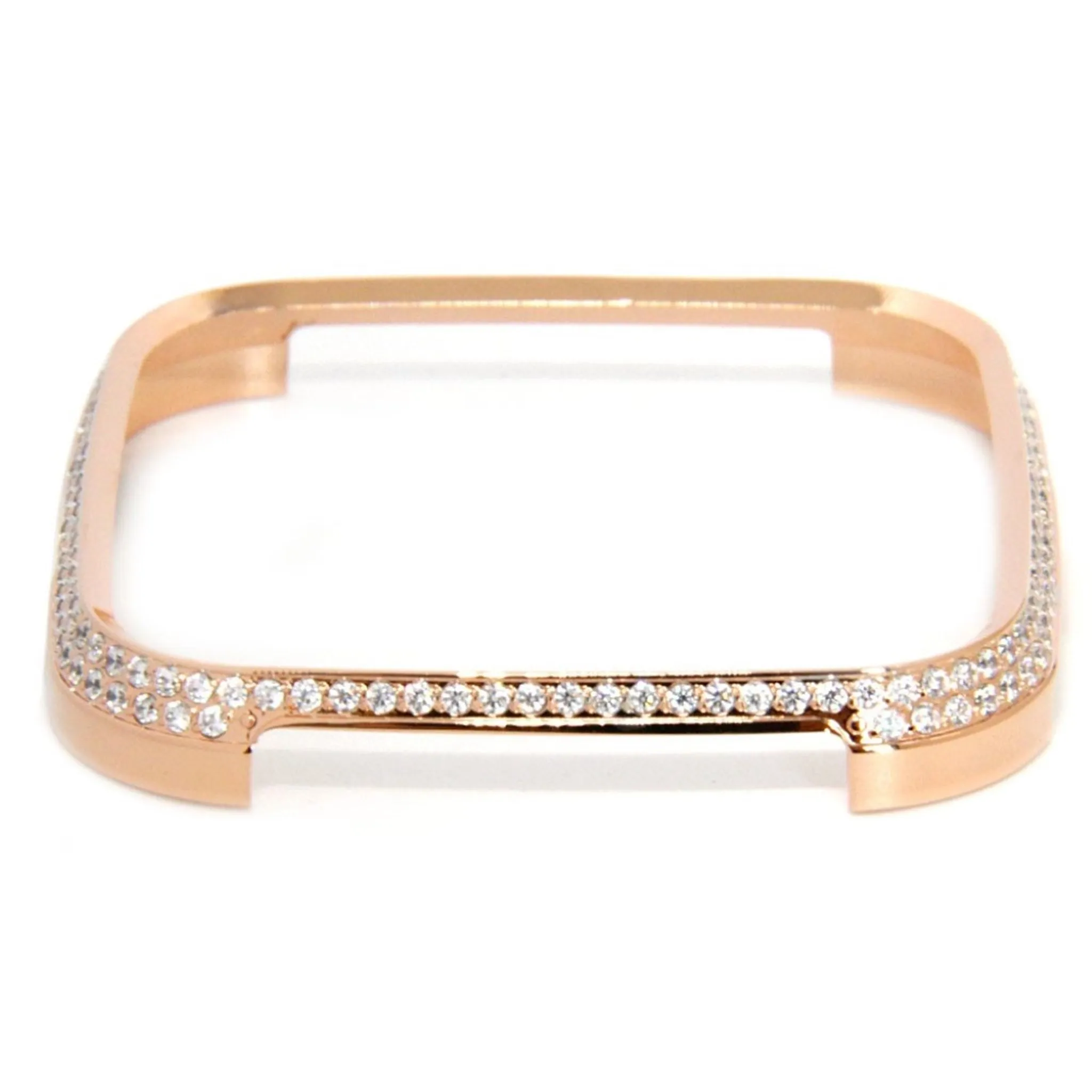 Fitbit Versa rhinestone décor aluminium alloy case - Rose Gold