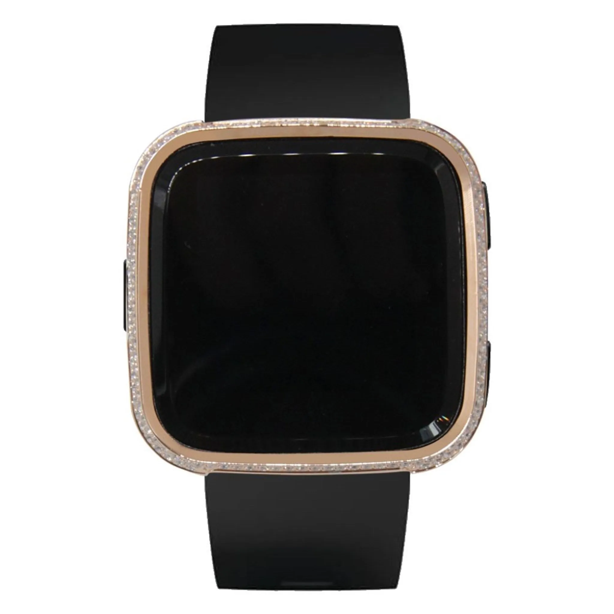 Fitbit Versa rhinestone décor aluminium alloy case - Rose Gold