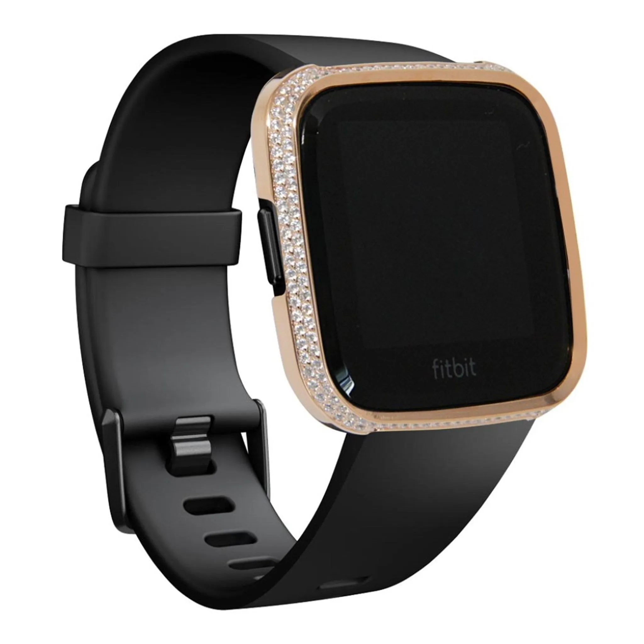 Fitbit Versa rhinestone décor aluminium alloy case - Rose Gold