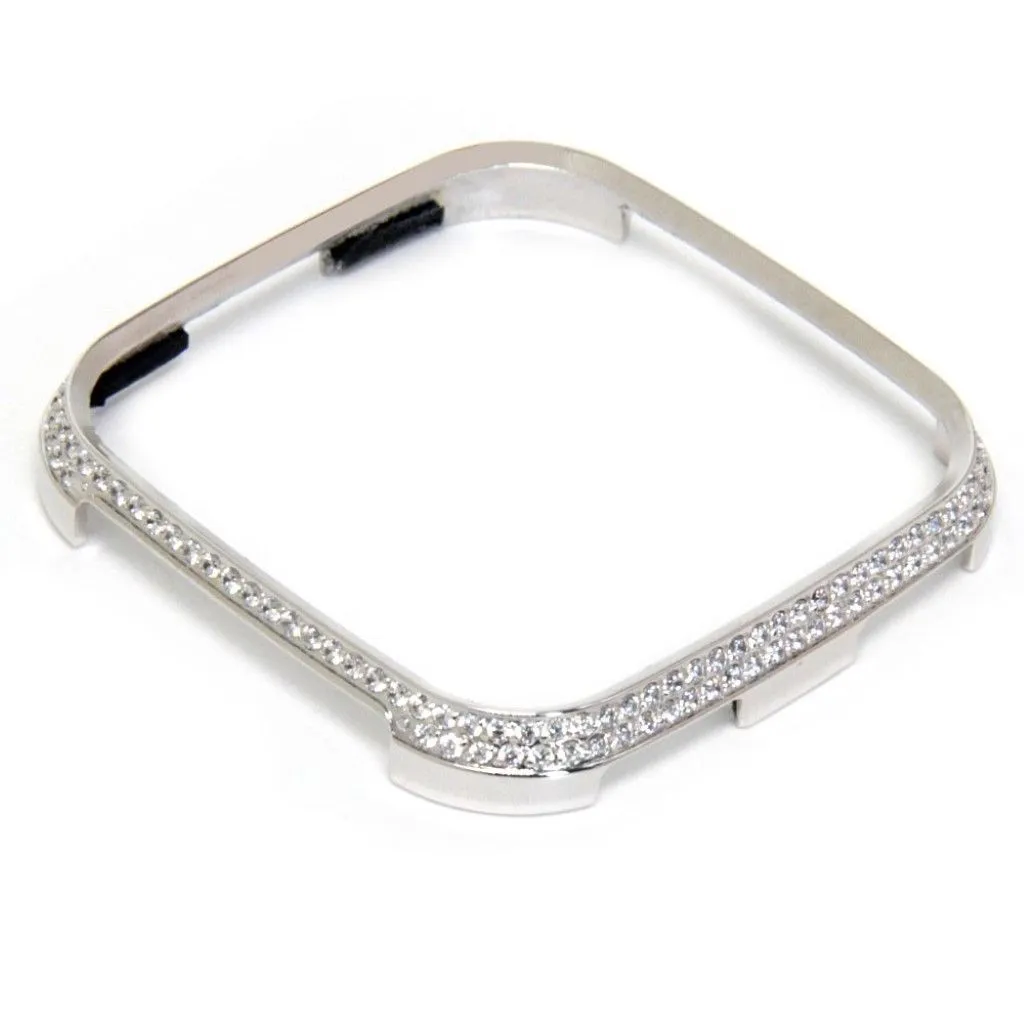 Fitbit Versa rhinestone décor aluminium alloy case - Silver
