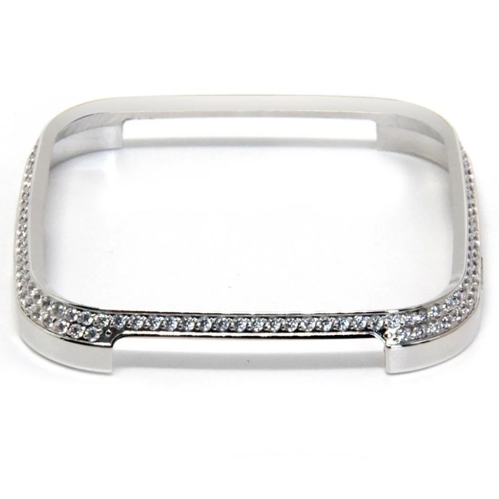 Fitbit Versa rhinestone décor aluminium alloy case - Silver