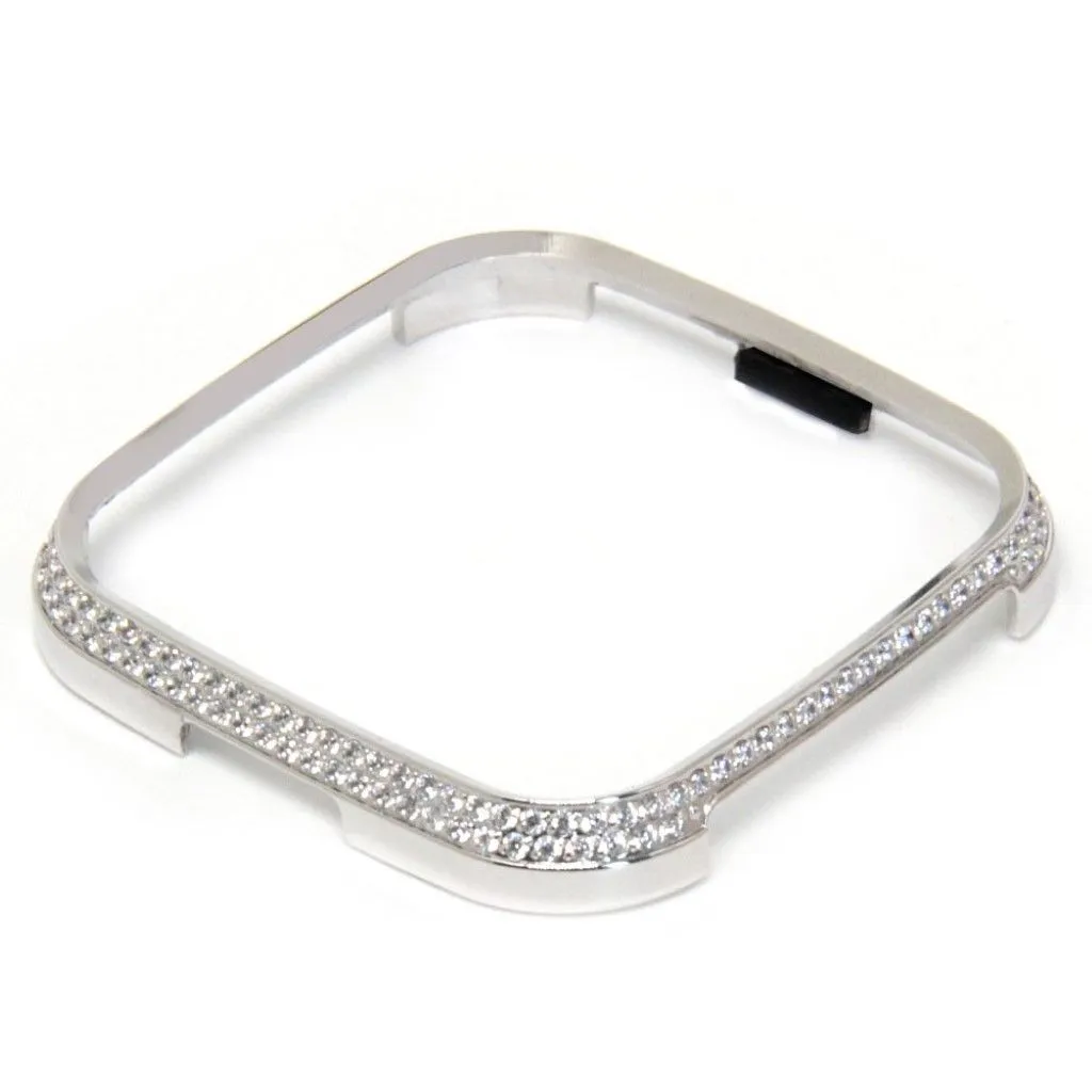 Fitbit Versa rhinestone décor aluminium alloy case - Silver