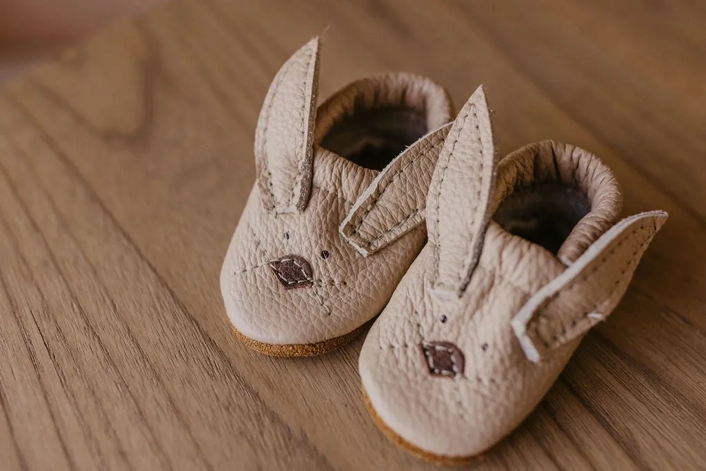 Flax Bunnies Leather Baby Moccasins