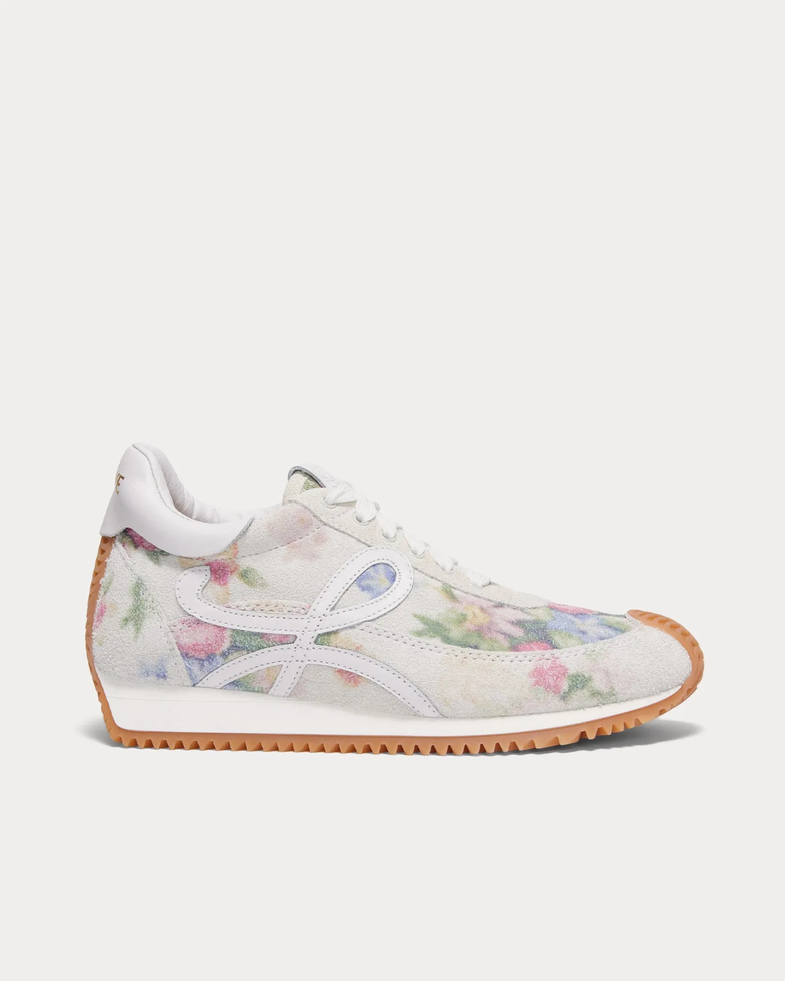 Flow Runner Brushed Suede White / Pink Multi Low Top Sneakers