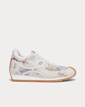 Flow Runner Brushed Suede White / Pink Multi Low Top Sneakers