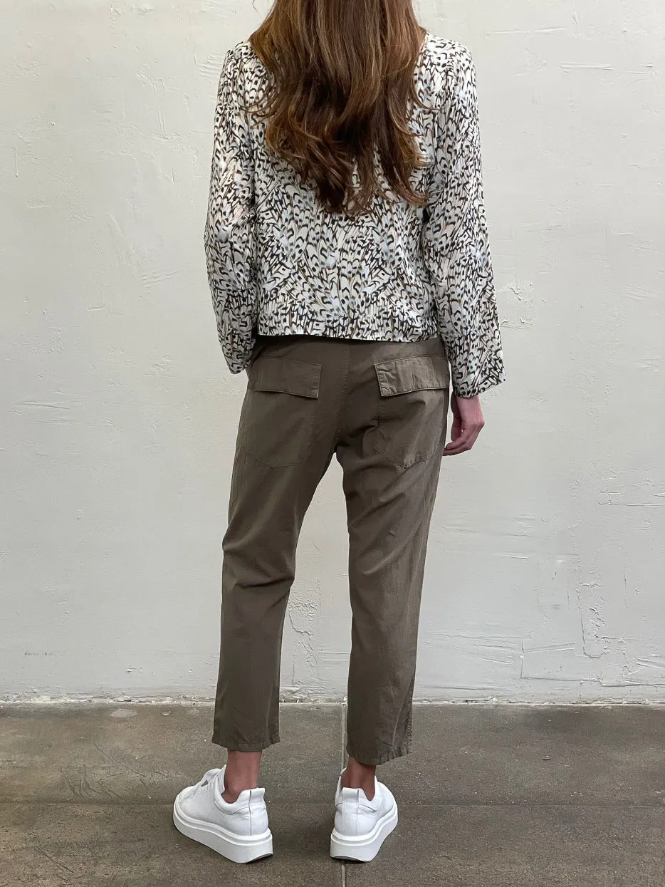 Frankie Utility Pant Paperweight Cotton - Military