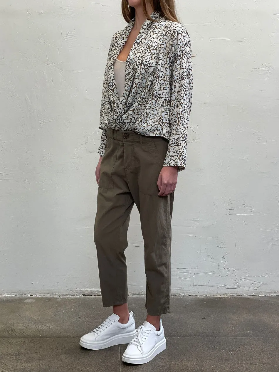 Frankie Utility Pant Paperweight Cotton - Military