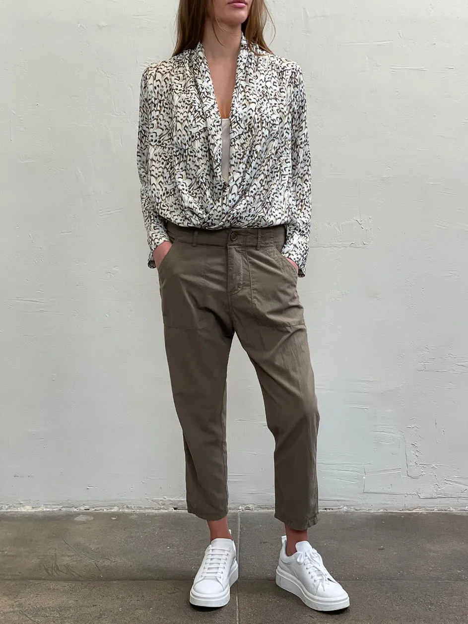 Frankie Utility Pant Paperweight Cotton - Military