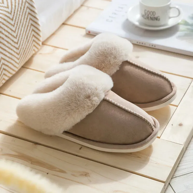 Fur Slippers Women for Home - Warm Winter