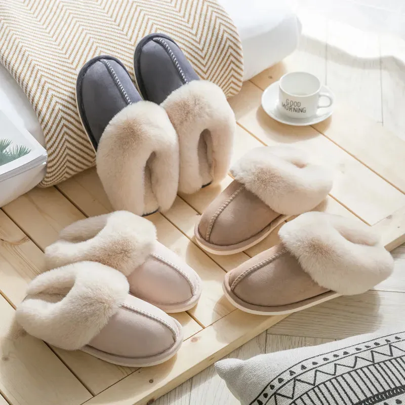 Fur Slippers Women for Home - Warm Winter